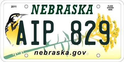 NE license plate AIP829