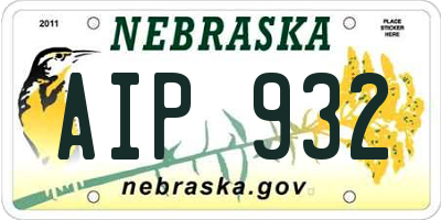 NE license plate AIP932