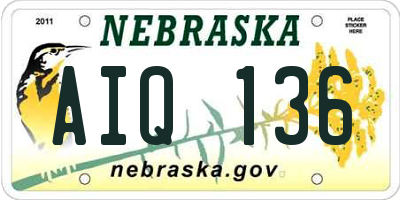 NE license plate AIQ136