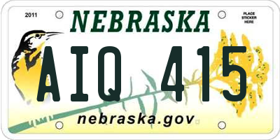 NE license plate AIQ415