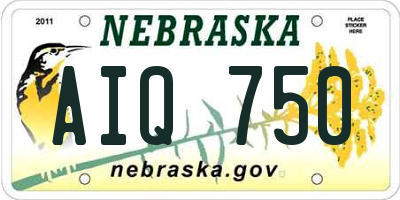 NE license plate AIQ750