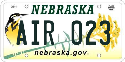 NE license plate AIR023