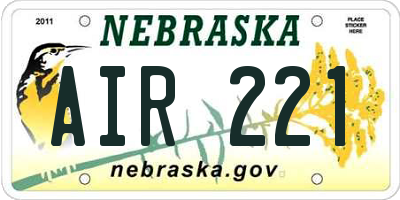 NE license plate AIR221