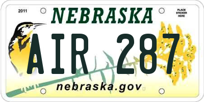 NE license plate AIR287