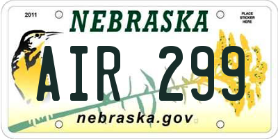 NE license plate AIR299