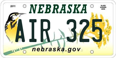 NE license plate AIR325