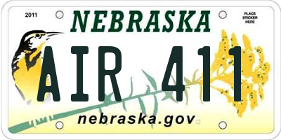 NE license plate AIR411