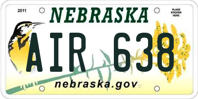 NE license plate AIR638