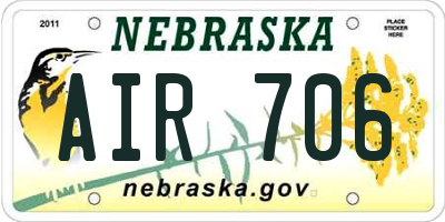 NE license plate AIR706