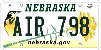 NE license plate AIR798