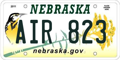 NE license plate AIR823