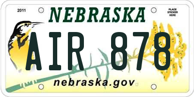 NE license plate AIR878