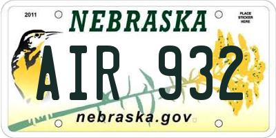 NE license plate AIR932