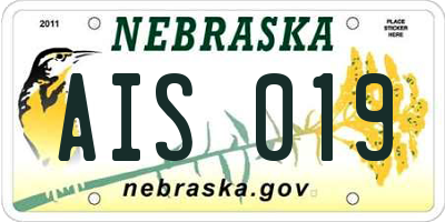 NE license plate AIS019