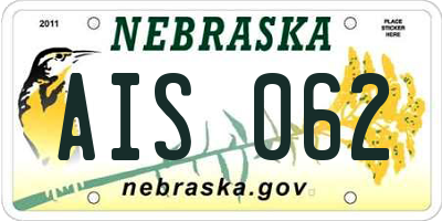 NE license plate AIS062