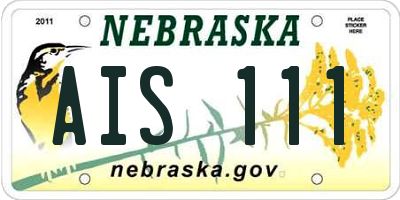 NE license plate AIS111