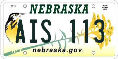 NE license plate AIS113