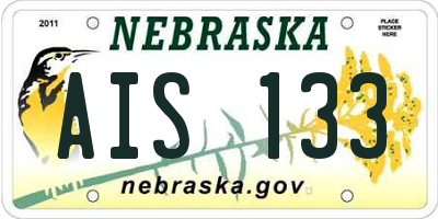 NE license plate AIS133