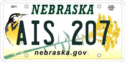 NE license plate AIS207