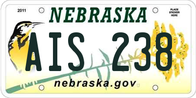 NE license plate AIS238