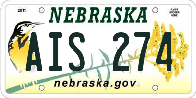 NE license plate AIS274