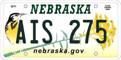 NE license plate AIS275