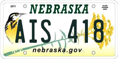 NE license plate AIS418