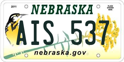 NE license plate AIS537