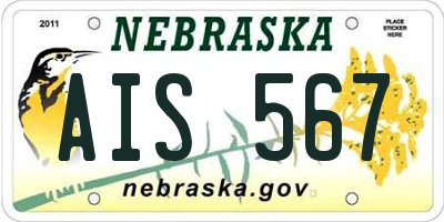 NE license plate AIS567