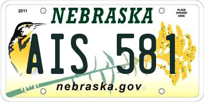 NE license plate AIS581