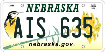NE license plate AIS635