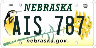 NE license plate AIS787