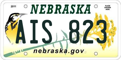 NE license plate AIS823