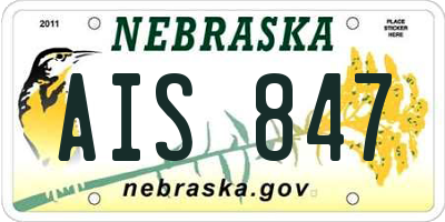 NE license plate AIS847