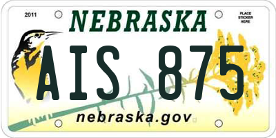 NE license plate AIS875