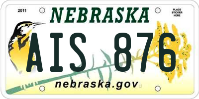 NE license plate AIS876