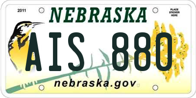 NE license plate AIS880
