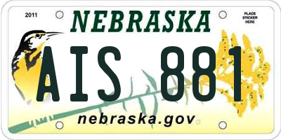 NE license plate AIS881