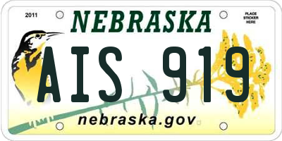 NE license plate AIS919