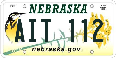 NE license plate AIT112
