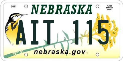 NE license plate AIT115