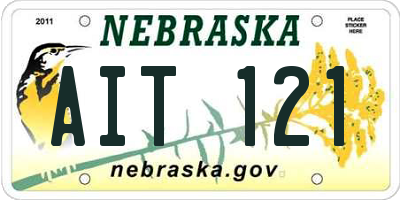 NE license plate AIT121