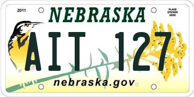 NE license plate AIT127