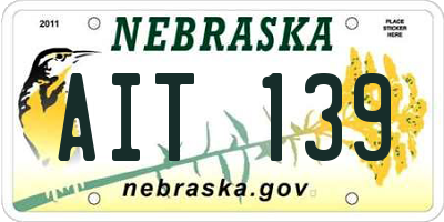 NE license plate AIT139