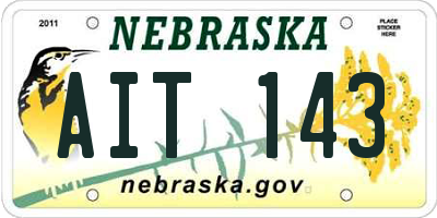 NE license plate AIT143