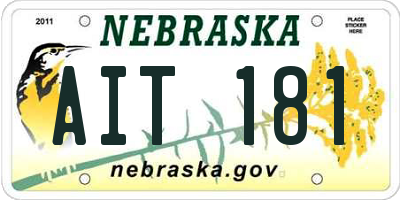 NE license plate AIT181