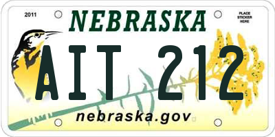 NE license plate AIT212
