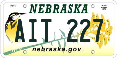 NE license plate AIT227
