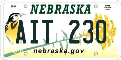 NE license plate AIT230