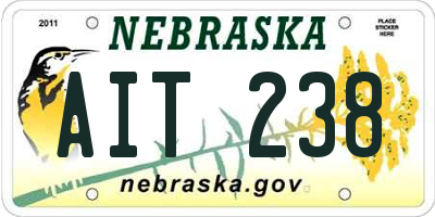 NE license plate AIT238
